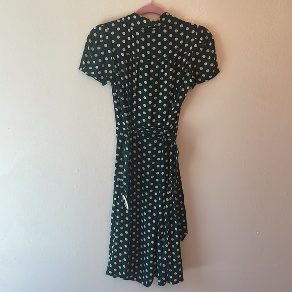 TRASHY DIVA Candice Gwinn Sweetie Green Polka Dot Pinup Rockabilly Dress sz 4 - Picture 4 of 4